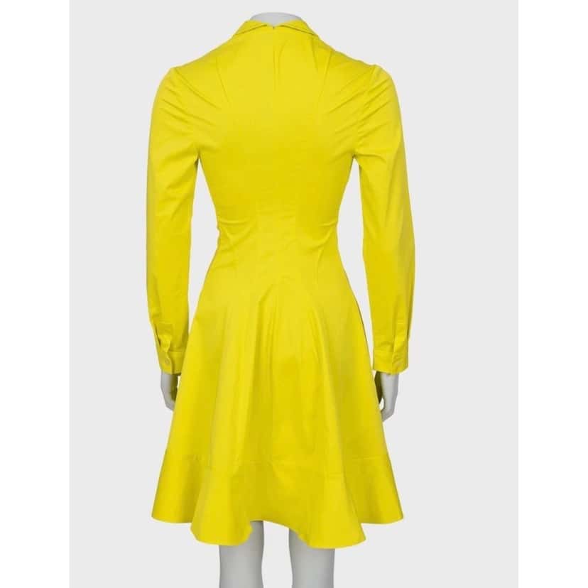 Christian Dior Christian Dior Yellow Cotton Blend Fitted Shirt Dress IT 42/M Pre-owned Yellow Cotton Good condition - Inside View