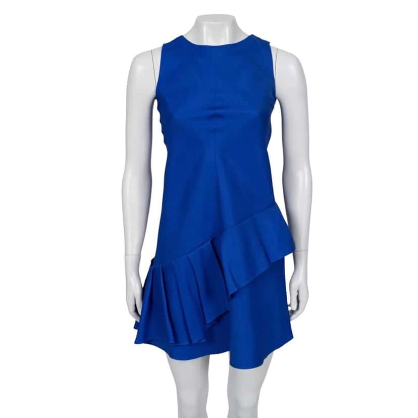 Christian Dior Christian Dior Vintage Blue Silk Blend A-Line Dress Sz.40/S Pre-owned Blue Silk Good condition - Front View