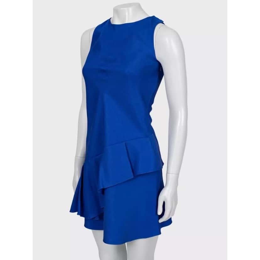 Christian Dior Christian Dior Vintage Blue Silk Blend A-Line Dress Sz.40/S Pre-owned Blue Silk Good condition - Back View