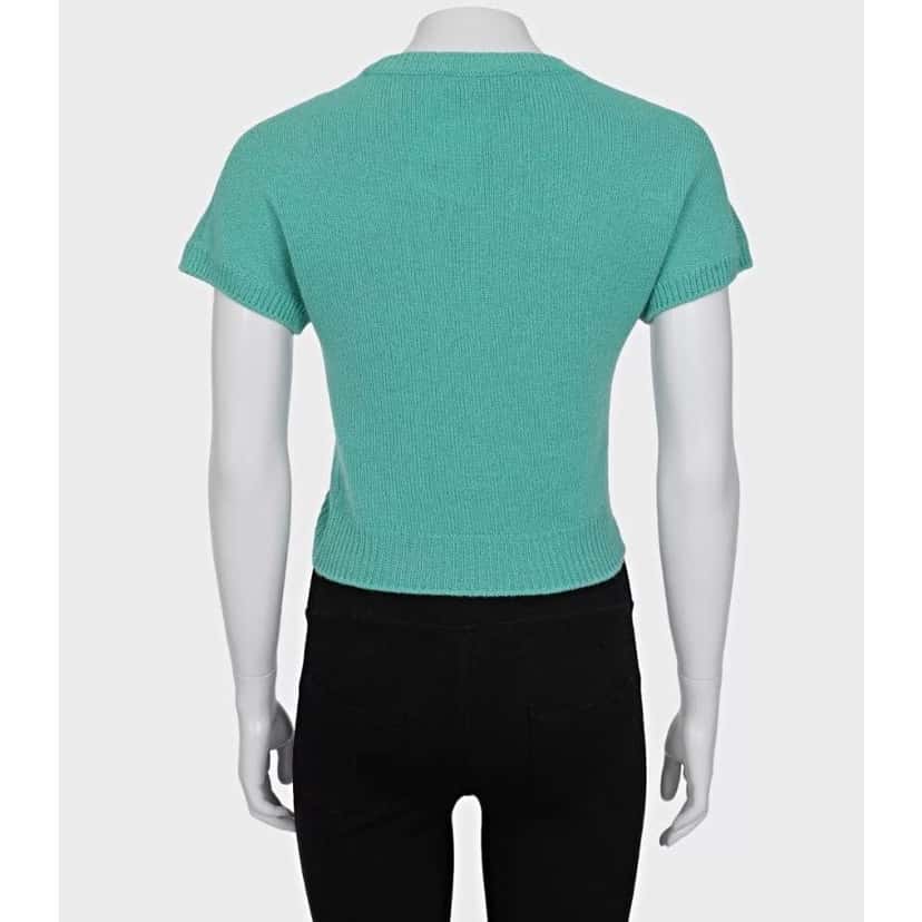 Christian Dior Christian Dior Green Cashmere Signature Top Sz.36/S Pre-owned Green Wool Good condition - Inside View