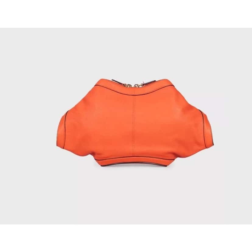 Alexander McQueen Alexander McQueen Orange Manta Leather Clutch pre-owned Orange Leather Good condition - Inside View