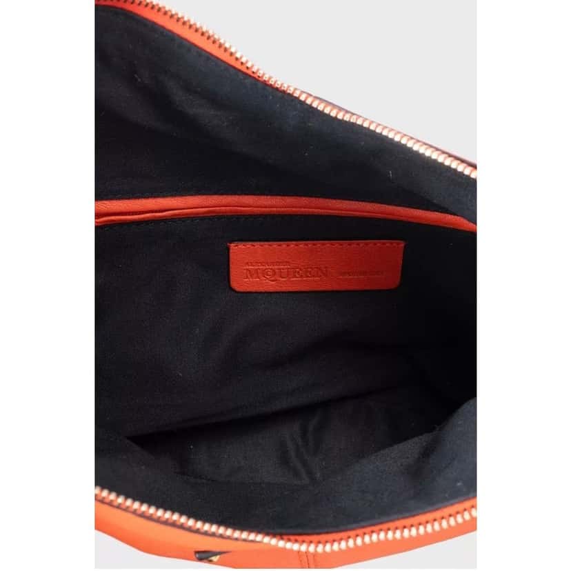 Alexander McQueen Alexander McQueen Orange Manta Leather Clutch pre-owned Orange Leather Good condition - Model View