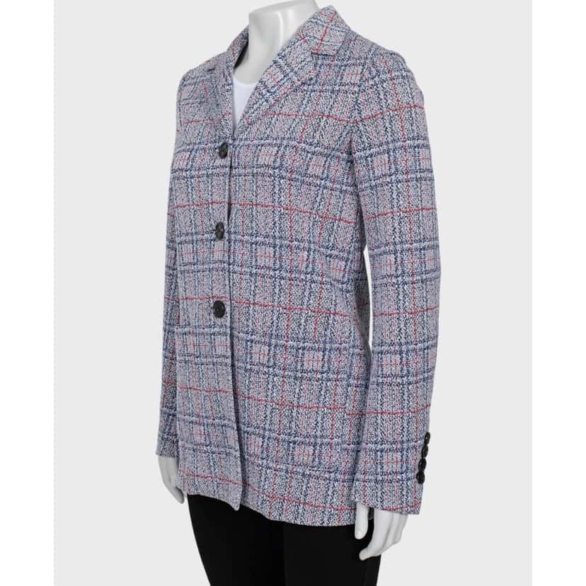Celine Celine Checked Blazer - Cotton Blend, Silk Lined - Size 36 Pre-owned Grey Cotton Good condition - Back View