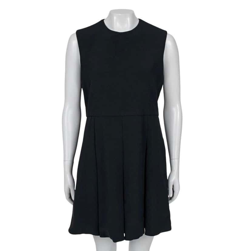 Celine Celine Vintage  Black Pleated Dress - FR42/XL Pre-owned Black Good condition - Front View