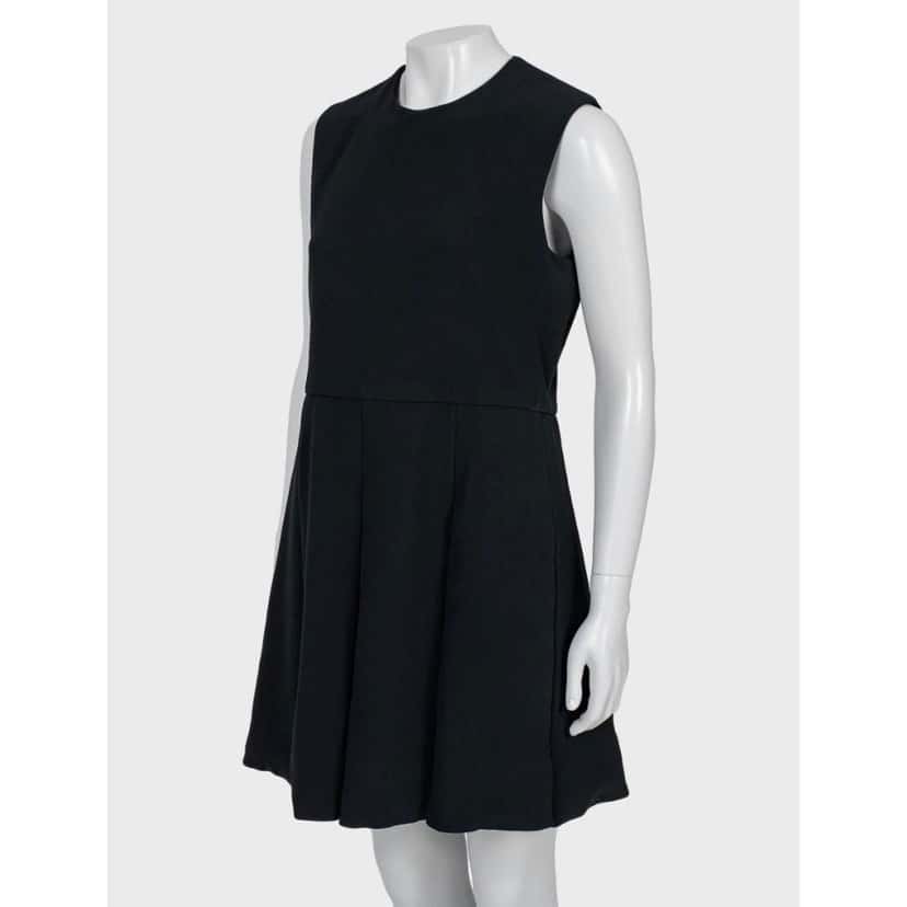 Celine Celine Vintage  Black Pleated Dress - FR42/XL Pre-owned Black Good condition - Back View