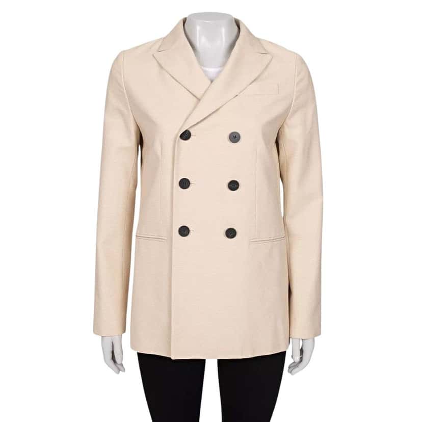 Christian Dior Christian Dior Beige Double-Breasted Jacket Size 36/S Pre-owed Beige Silk Good condition - Front View