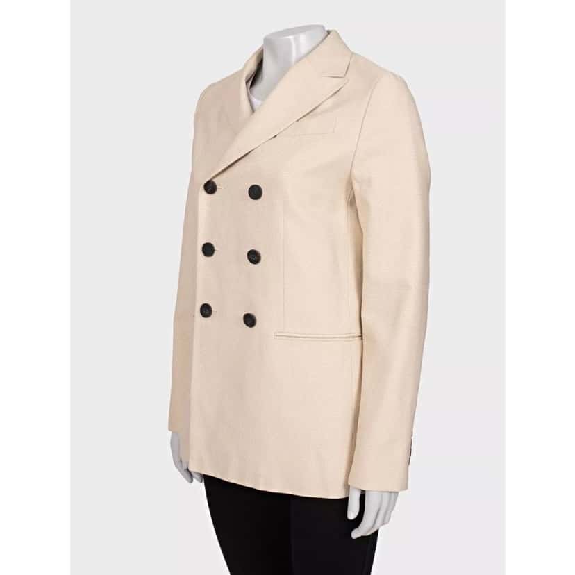 Christian Dior Christian Dior Beige Double-Breasted Jacket Size 36/S Pre-owed Beige Silk Good condition - Back View