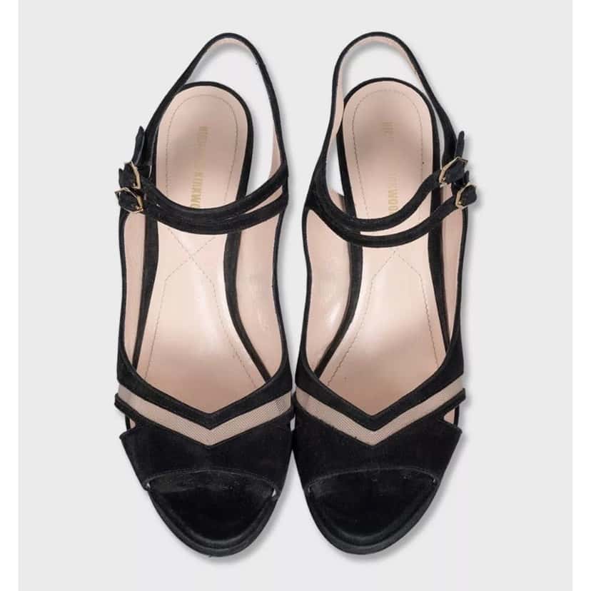 Nicholas Kirkwood Nicholas Kirkwood Pearl Suede Sandals - Size 39 Pre-owned Gold Suede Good condition - Back View