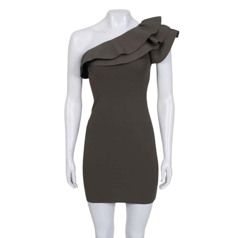 valentino Valentino Green Elegant Ruffle Accent Dress Sz.S Pre-owned Green Good condition - Front View