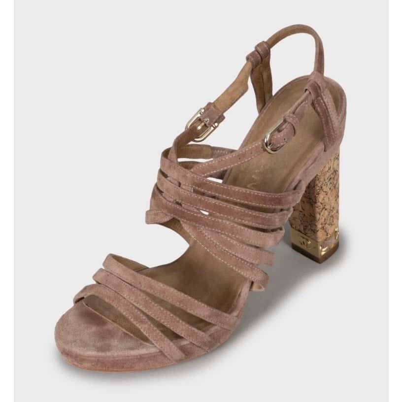 Chanel Chanel Brown Suede Block Heel Sandals Sz 36.5 pre-owned Brown Suede Good condition - Inside View