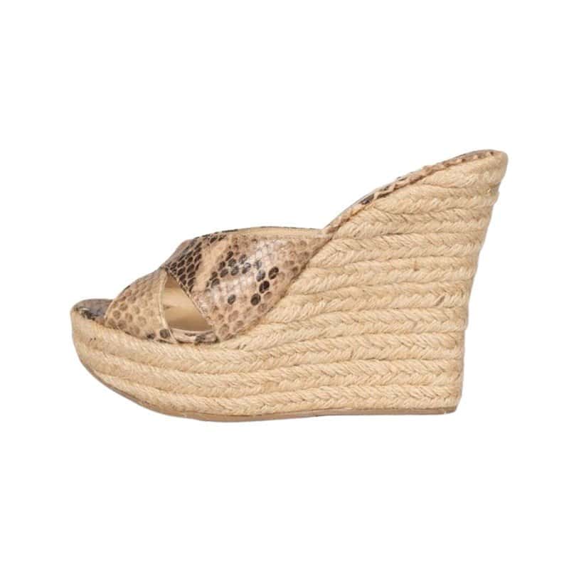 Jimmy Choo Jimmy Choo Animal Print Leather Wedge Sandals Sz.36 Pre-owned Other Leather Good condition - Front View