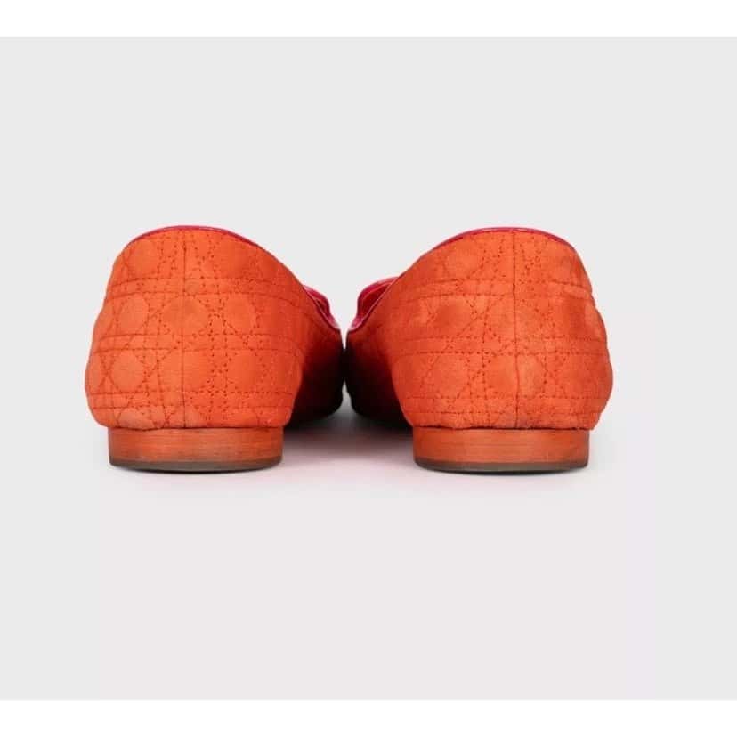 Christian Dior Christian Dior Orange Suede Ballet Flats - Size 39 Pre-owned Orange Suede Good condition - Model View