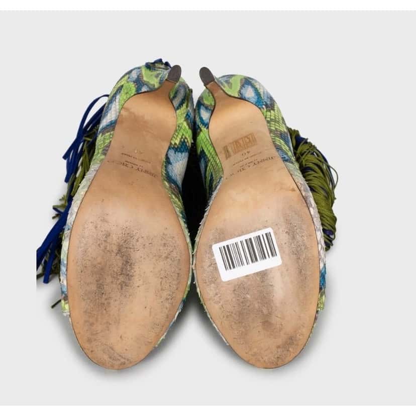 Jimmy Choo Jimmy Choo Snakeskin print lambskin Fringe Ankle Boots - Size 40 Pre-owned Other Leather Good condition - Box View