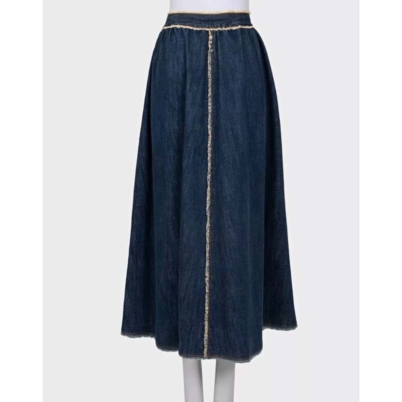 Christian Dior Christian Dior Denim Full Skirt - Size FR40 / L pre-owned Blue Denim Good condition - Inside View