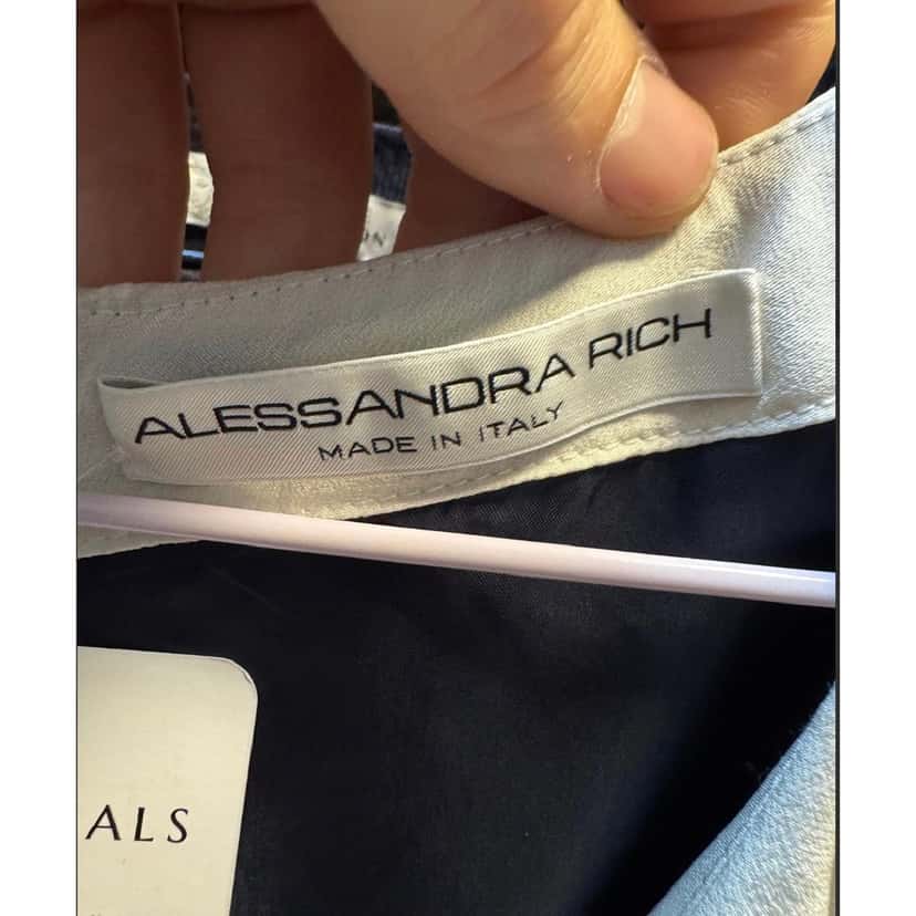 Alessandra Rich Alessandra Rich Blue Floral Silk Dress  Sz.40 Pre-owned Blue Silk Good condition - Box View