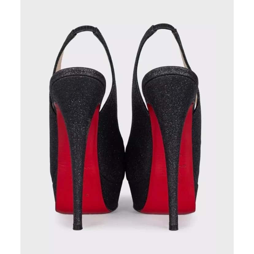 Christian Louboutin Christian Louboutin Black Glitter Sandals Sz. 35 Pre-owned Black Leather Good condition - Model View