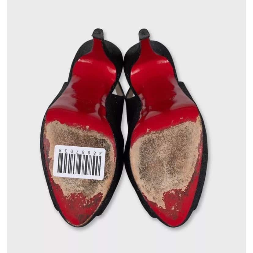 Christian Louboutin Christian Louboutin Black Glitter Sandals Sz. 35 Pre-owned Black Leather Good condition - Box View