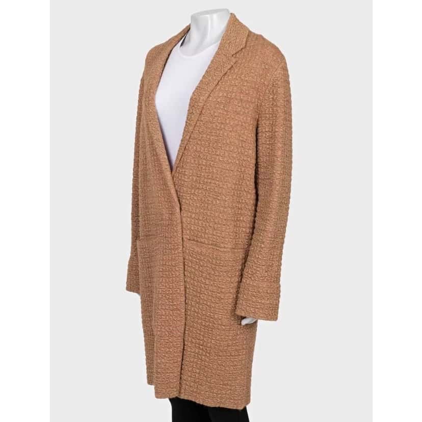 Sonia Rykiel Sonia Rykiel Brown Mixed Knit Button-Up Cardigan, Size S pre-owned Brown Good condition - Back View