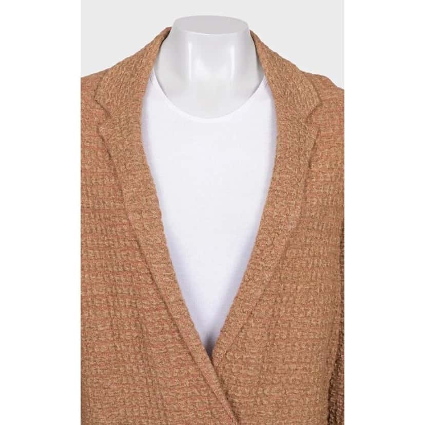 Sonia Rykiel Sonia Rykiel Brown Mixed Knit Button-Up Cardigan, Size S pre-owned Brown Good condition - Model View