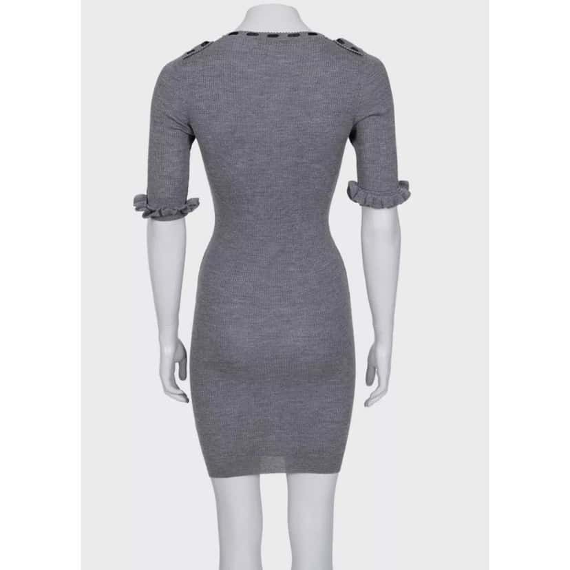 Christian Dior Christian Dior Grey Fitted Cashmere Blend Dress - FR36 | S pre-owned Grey Wool Good condition - Inside View