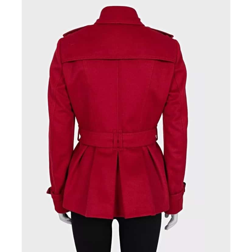 Burberry Burberry Red Wool Cashmere Belted Coat UK10 Pre-owned Red Wool Good condition - Inside View