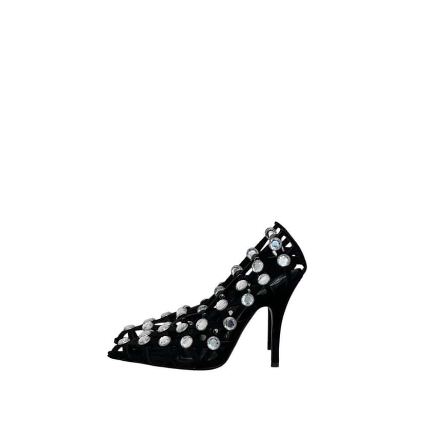 THE ATTICO NWOB The Attico 'Grid' Pump Black Silver Heels Sz.38.5 pre-owned Black Never worn - Front View