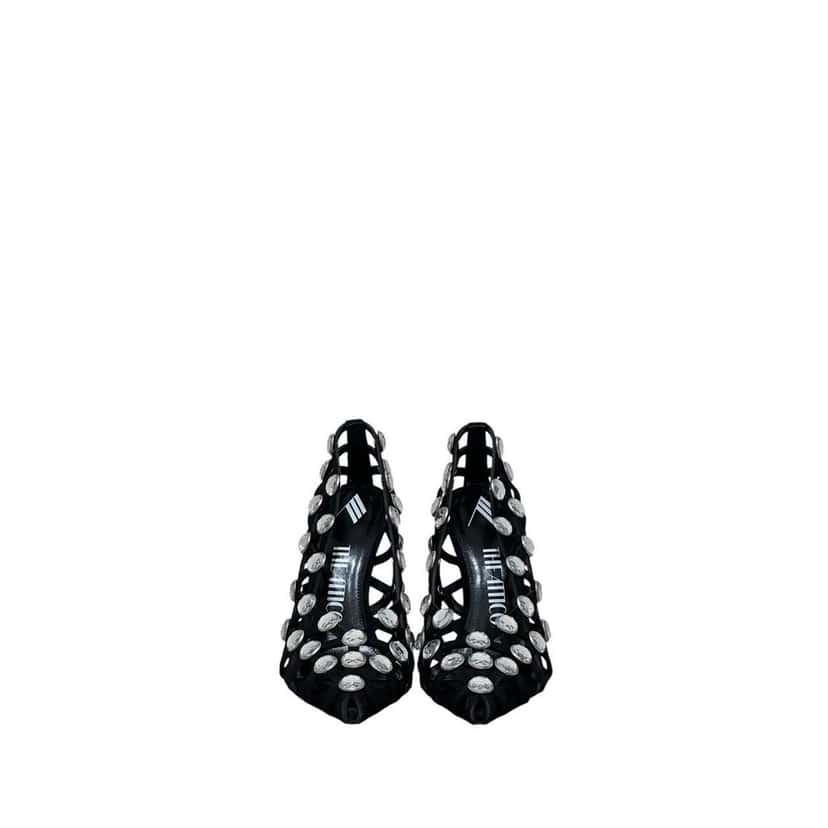 THE ATTICO NWOB The Attico 'Grid' Pump Black Silver Heels Sz.38.5 pre-owned Black Never worn - Inside View