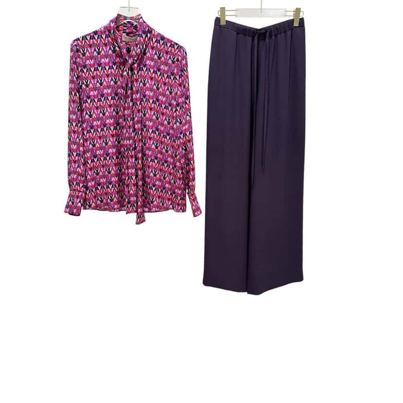 valentino Valentino Silk Blouse Pants Set Suit - Women's Sz 40/42 Pre-owned Other Silk Good condition - Back View