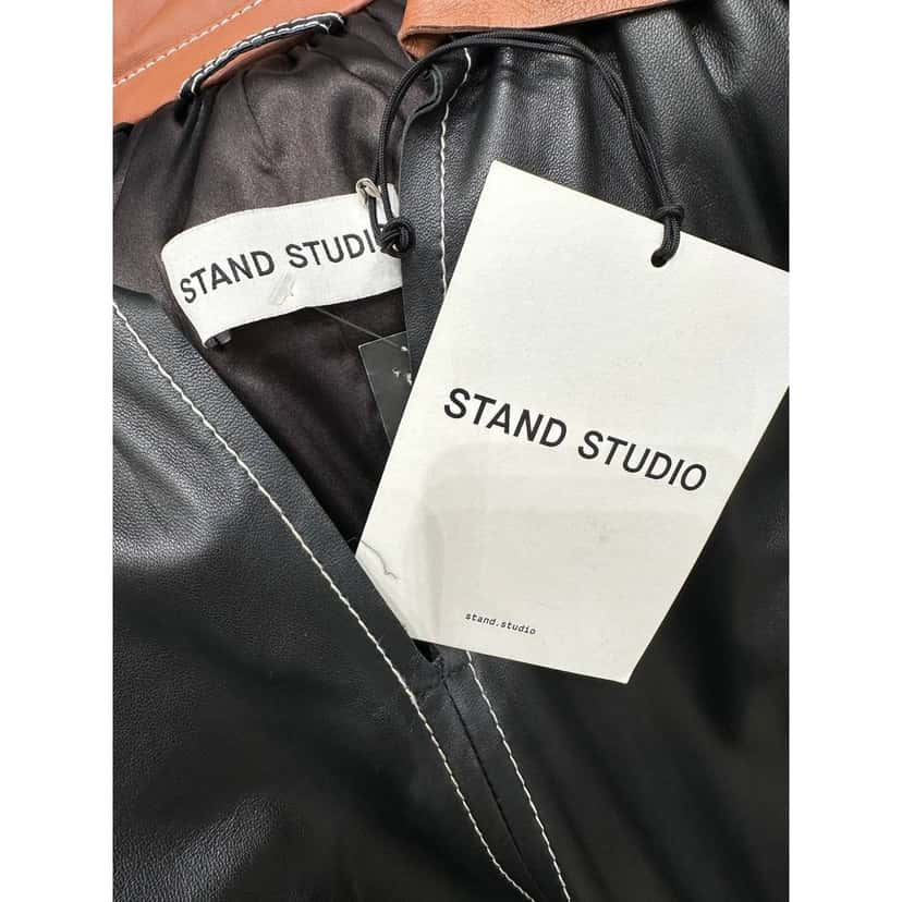 Unsigned Chic Stand Studio Gilda Two-Tone Leather Dress Sz 36 Pre-owned Other Leather Good condition - Box View