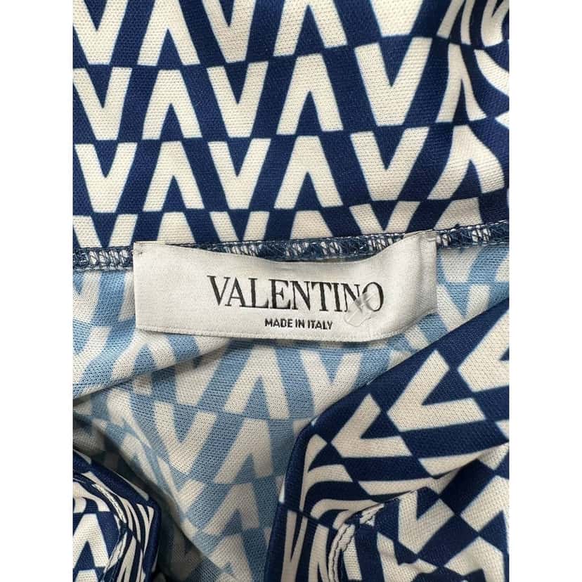 valentino Valentino Blue V-Print Maxi Dress Sz.M Pre-owned Blue Good condition - Model View