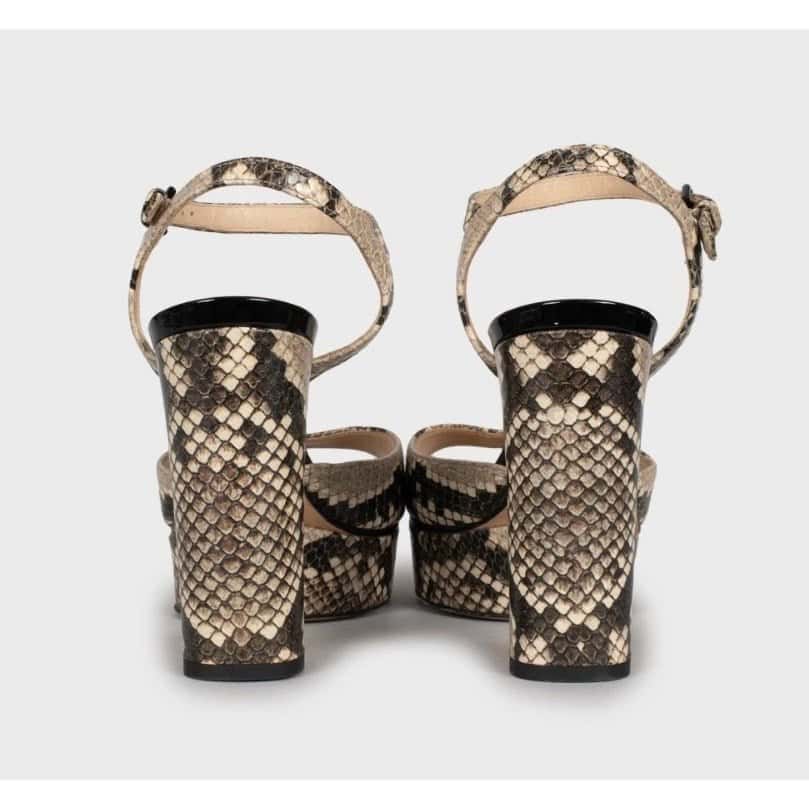 Jimmy Choo Jimmy Choo Animal Print Leather Block Heel Sandals 36 Pre-owned Other Leather Good condition - Model View