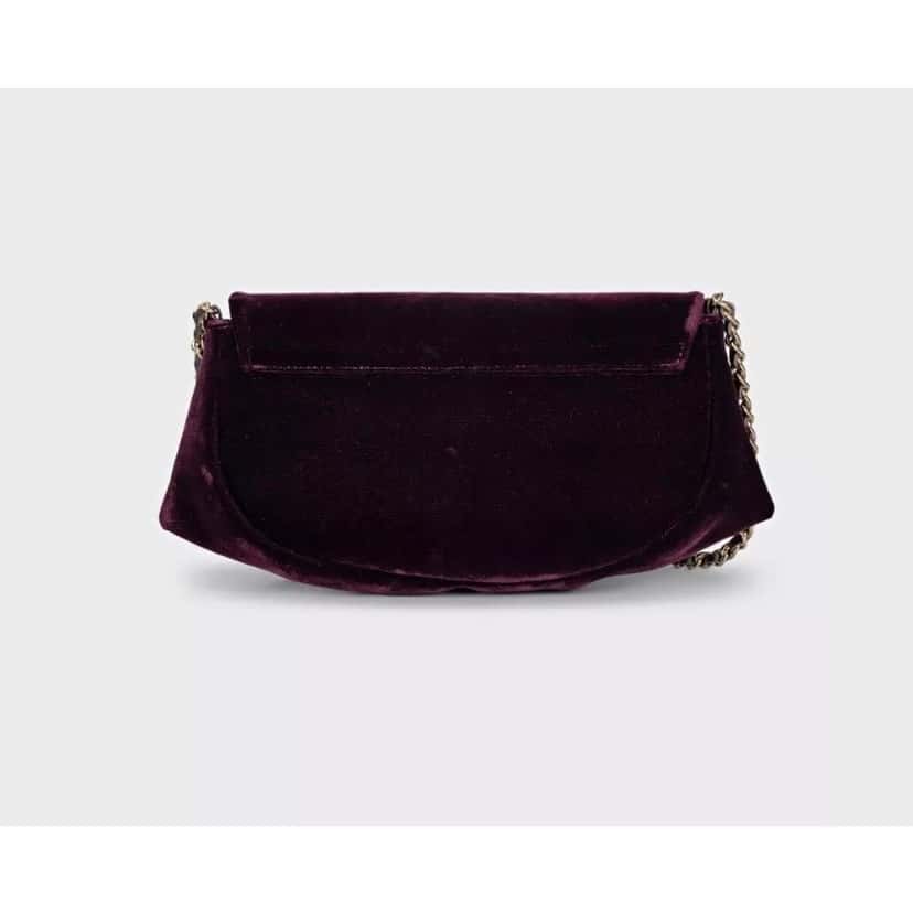 Chanel Chanel Purple Half Moon Wallet On Chain Pre-owned Purple Good condition - Inside View