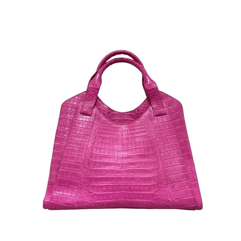 Unsigned Nancy Gonzalez Pink Lambskin  Tote Pre-owned Pink Leather Good condition - Front View