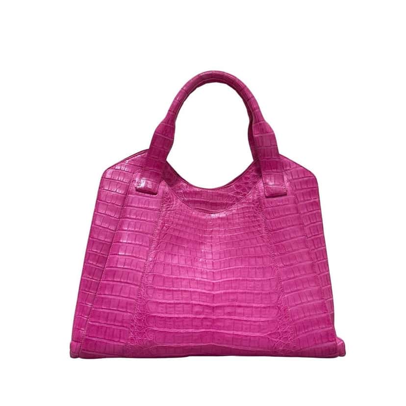 Unsigned Nancy Gonzalez Pink Lambskin  Tote Pre-owned Pink Leather Good condition - Back View