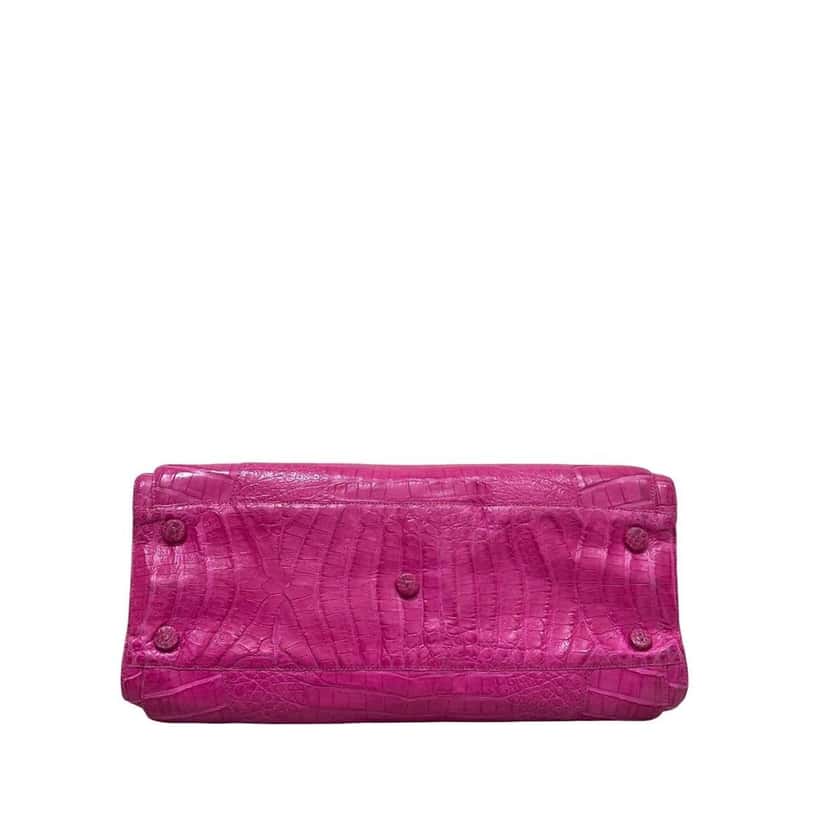 Unsigned Nancy Gonzalez Pink Lambskin  Tote Pre-owned Pink Leather Good condition - Model View