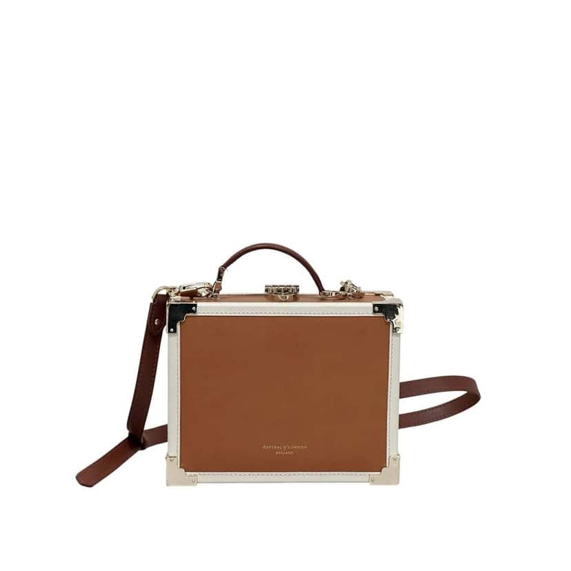 Aspinal of London Aspinal of London Lion Head Box Trunk Crossbody Bag pre-owned Brown Leather Good condition - Back View