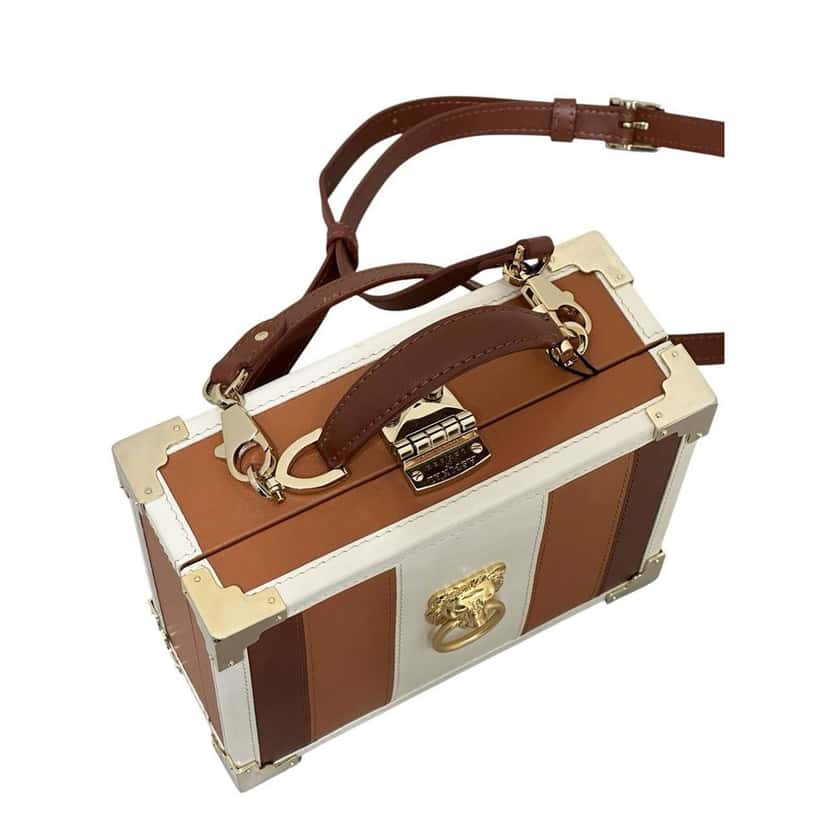 Aspinal of London Aspinal of London Lion Head Box Trunk Crossbody Bag pre-owned Brown Leather Good condition - Box View