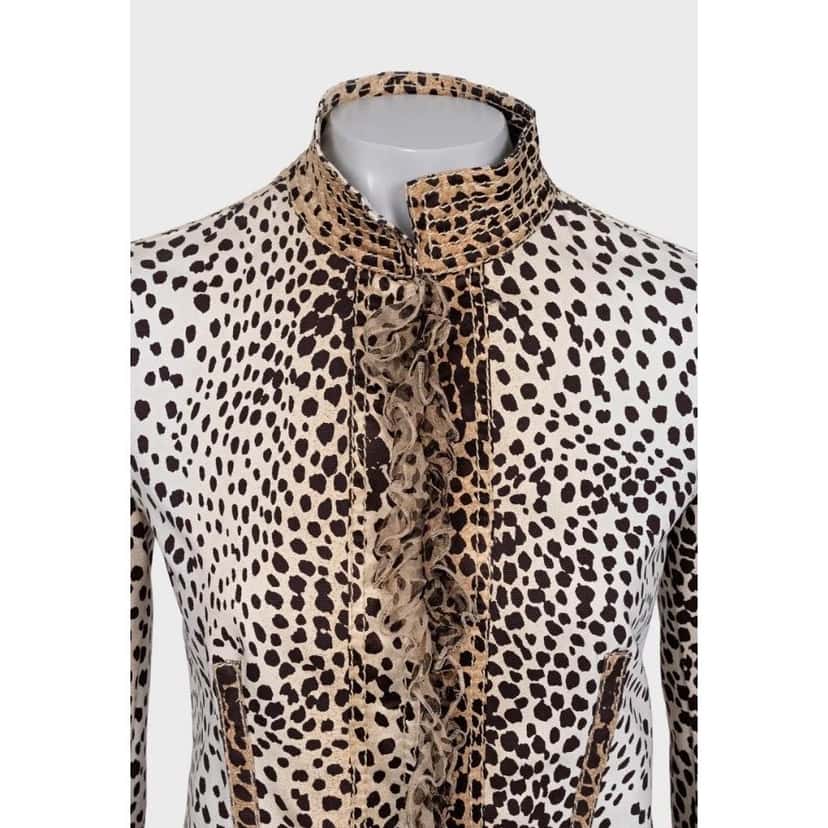 Roberto Cavalli Roberto Cavalli Animal Print Fitted Jacket IT38 XS pre-owned Other Cotton Good condition - Model View