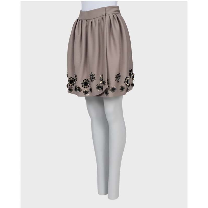 Christian Dior Christian Dior Embellished Floral Crystal Skirt FR38/M Pre-owned Brown Wool Good condition - Back View