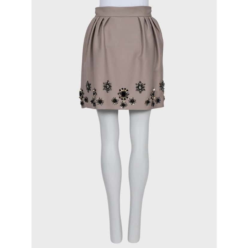 Christian Dior Christian Dior Embellished Floral Crystal Skirt FR38/M Pre-owned Brown Wool Good condition - Inside View