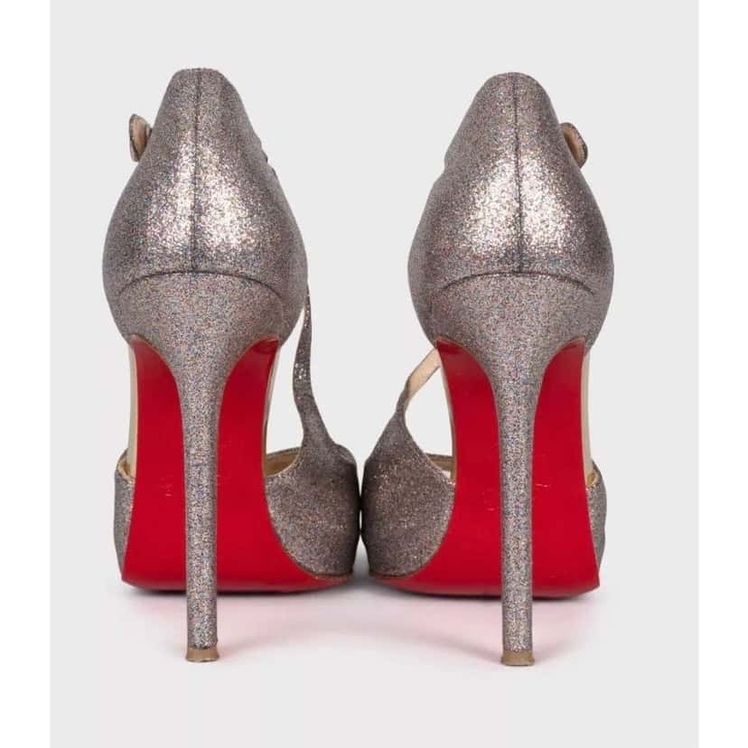 Christian Louboutin Christian Louboutin Shiny Leather Button Heel Sandals 38.5 pre-owned Other Leather Good condition - Model View