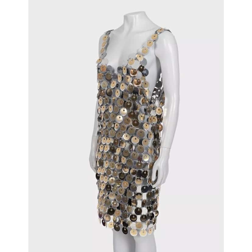 Paco Rabanne Stunning Paco Rabanne x H&M Silver Metal Dress - Size XL Pre-owned Silver Good condition - Back View