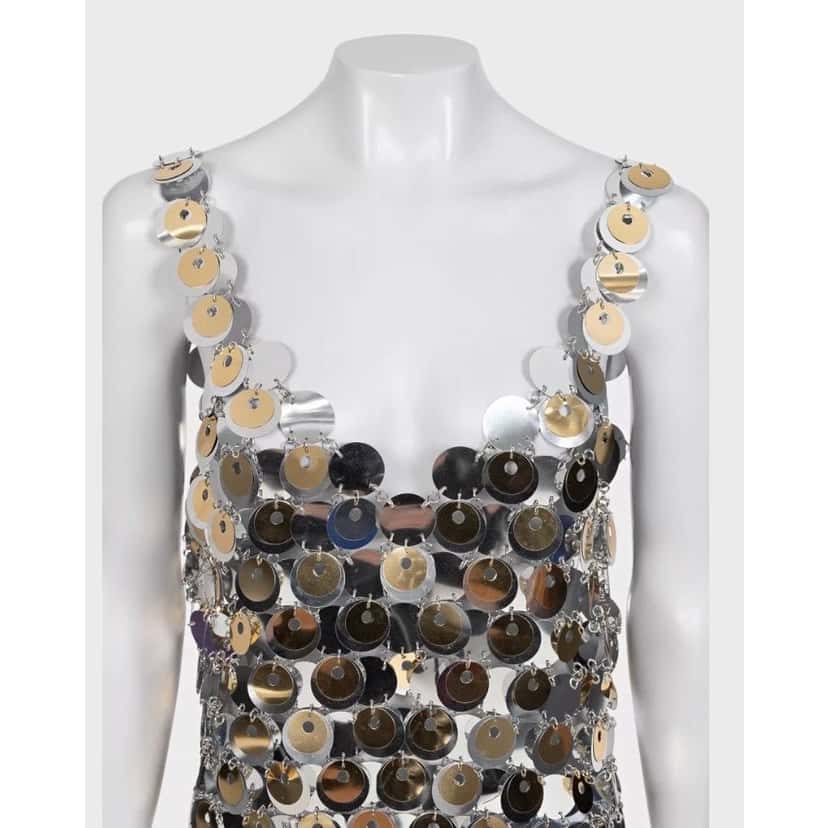 Paco Rabanne Stunning Paco Rabanne x H&M Silver Metal Dress - Size XL Pre-owned Silver Good condition - Model View