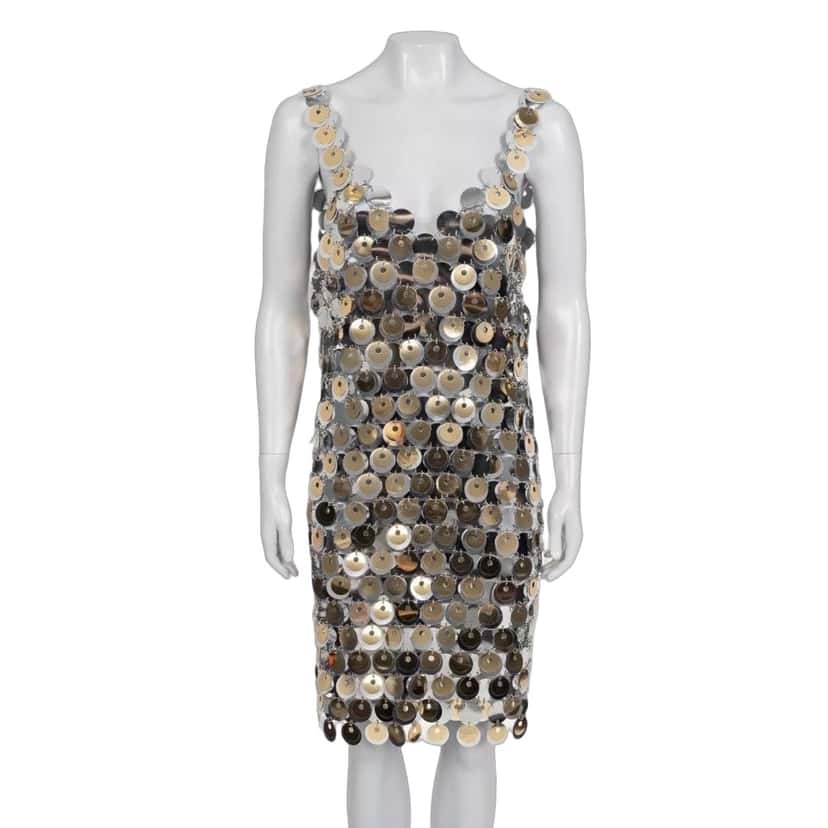 Paco Rabanne Stunning Paco Rabanne x H&M Silver Metal Dress - Size XL Pre-owned Silver Good condition - Front View