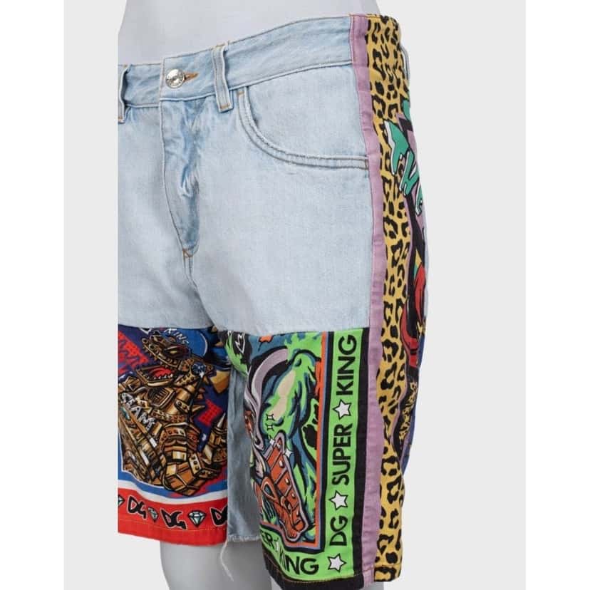Dolce & Gabbana Dolce & Gabbana Mixed Panel Denim Shorts IT46/XL Pre-owned Other Denim Good condition - Model View