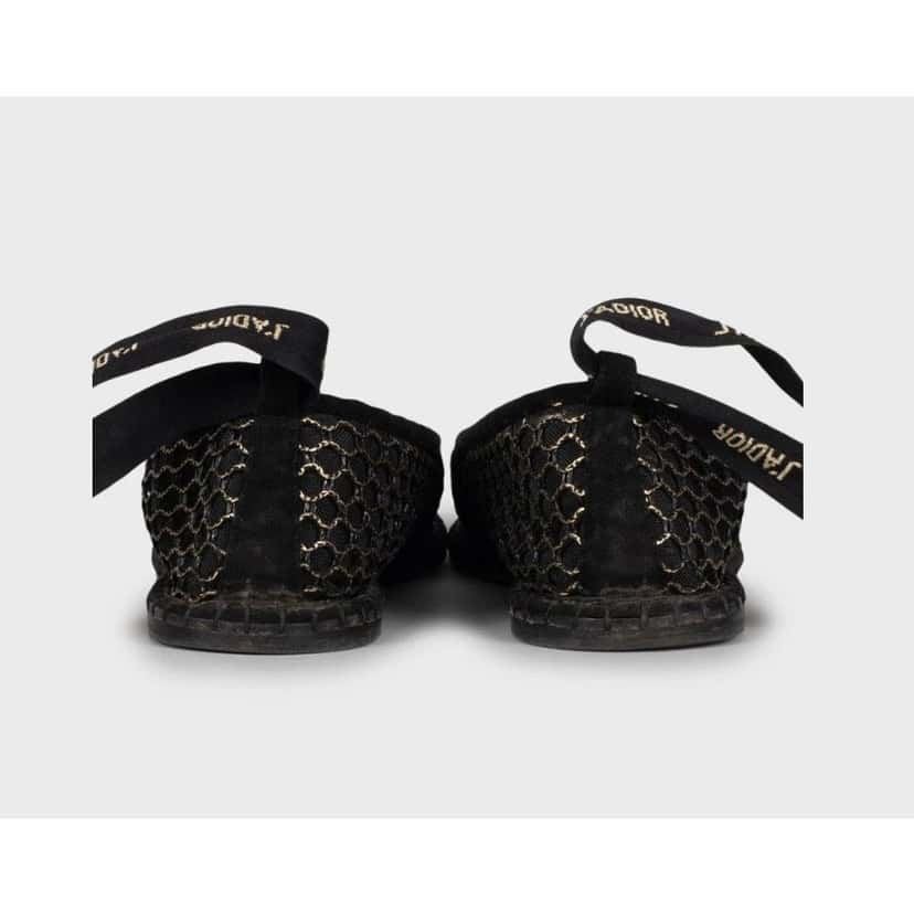 Christian Dior Christian Dior J’Adior Mesh Ballet Flats - Size 38 pre-owned Other Lace Good condition - Model View