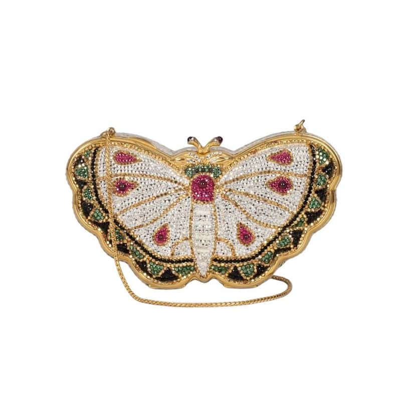 Judith Leiber Judith Leiber Butterfly Crystal Clutch Bag Pre-owned Gold Leather Good condition - Front View