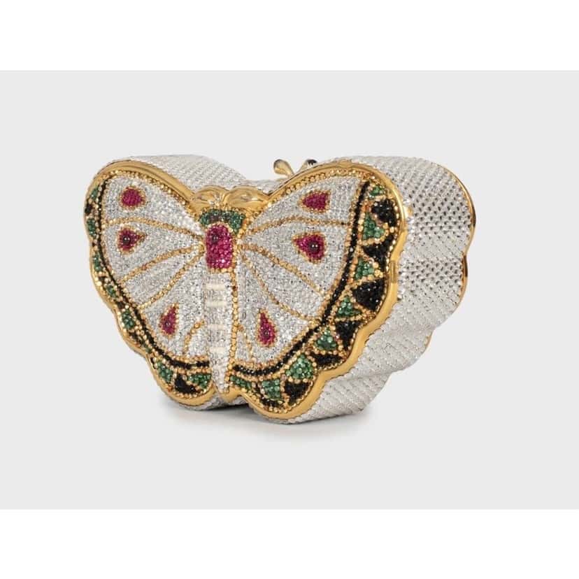 Judith Leiber Judith Leiber Butterfly Crystal Clutch Bag Pre-owned Gold Leather Good condition - Back View