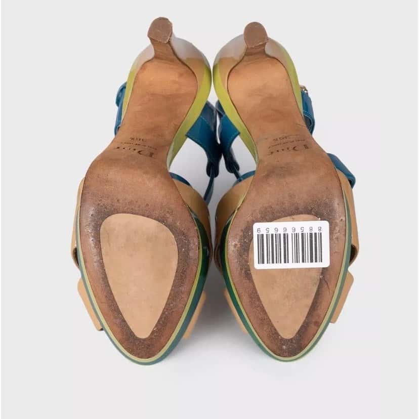 Christian Dior Christian Dior Leather Open-Toe High Heel Sandals - EU 36.5 Pre-owned Gold Leather Good condition - Box View