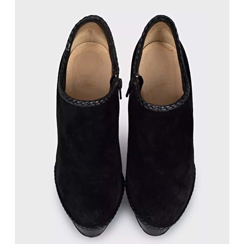 Christian Louboutin Christian Louboutin Black Suede Ankle Booties 37.5 EU Pre-owned Black Suede Good condition - Back View